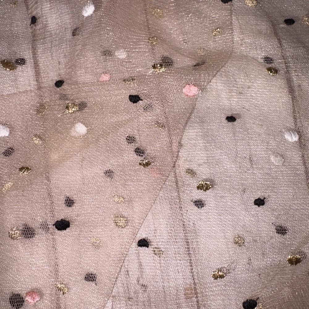 Anthropologie Self Contrast Sheer Tulle Dot Cape one size - Picture 7 of 9